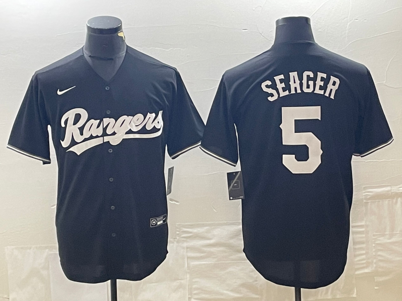 Men's Texas Rangers Corey Seager #5 Black Jersey